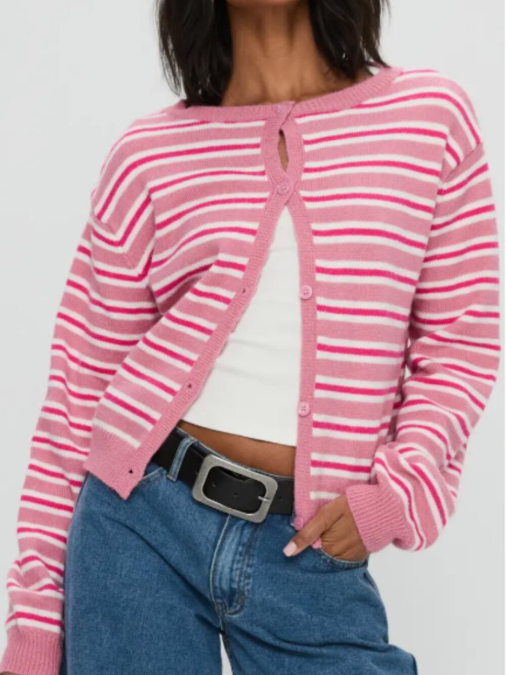 Princess Polly Pink Heavenly Dream Stripe Cardigan